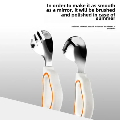 Baby Eating Training Soft Silicone Spoon Fork Cutlery Toddler Baby Feeding Utensils Cutlery Children Tableware Kids Fork Sets