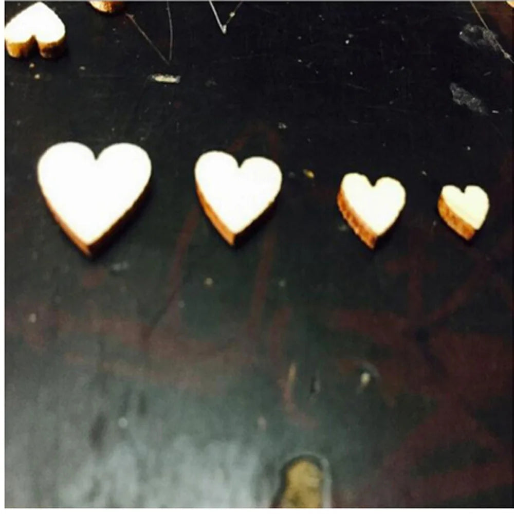 100Pcs Wooden Love Heart Table Scatter DIY Crafts Accessories Wedding Decoration Accessories Cute Home Sewing Accessories