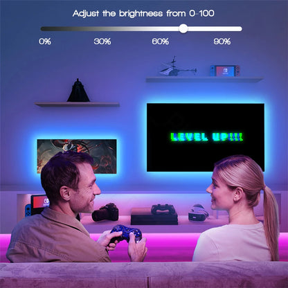 Smart LED Strip Lights, with Wireless Infrared Remote Control, Color Changing & Music Sync with App Control and Remote, USB Powe