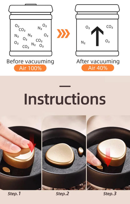 Vacuum Sealed Jar Coffee Bean Storage Bottle Kitchen Food Grain Tea Glass Jar Fresh Storage Jar Kitchen Accessories