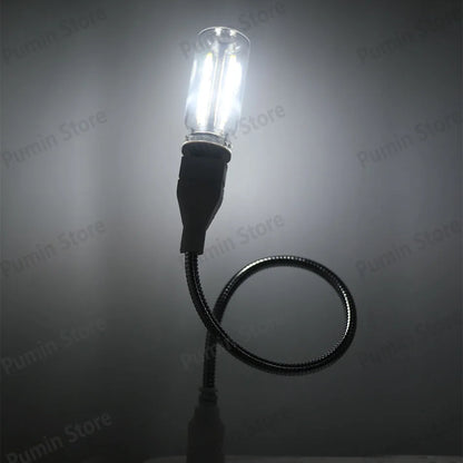 LED Night Light A set of Light Bulbs USB Bendable Night Light USB Metal Hose And Night Light Bulb Purple Pink Blue Green