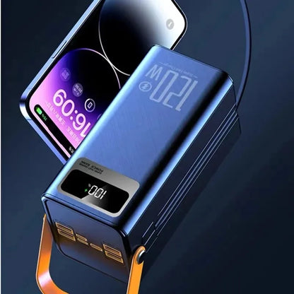 120W Super Fast Power Bank 200000mAh Large Capacity Outdoor Mobile Power Supply Supports 7 Devices to Charge At The Same Time