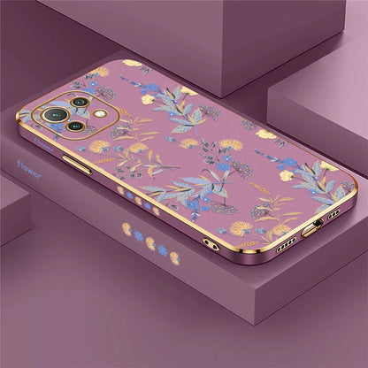 Shockproof Phone Case For Xiaomi Mi 13 13T 14T 14 Pro 12T 11i 2021 11X Pro 12 11 Lite 5G NE Flower Silicone Soft Plating Cover