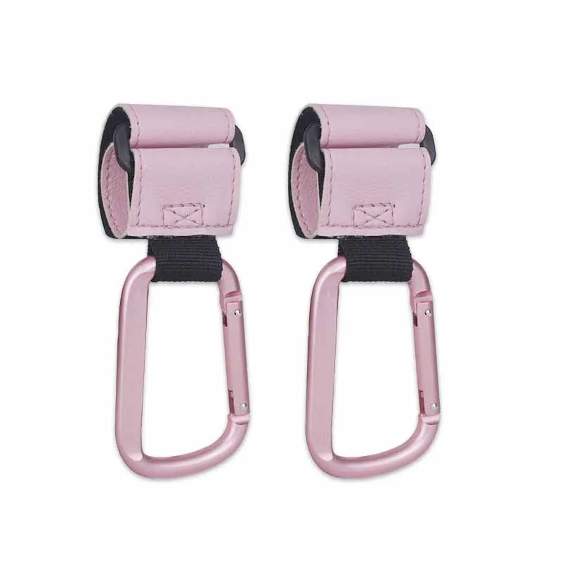 1/2pcs Baby Stroller Hooks Multifunctional Leather Aluminum Alloy Hook Portable Infant Carriage Hook Stroller Accessories