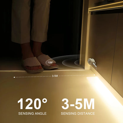 Smart Motion Sensor Under Cabinet Lights Induction ON OFF LED Strip For Kitchen Bed Staircase Wardrobe Emergency Night Lamp