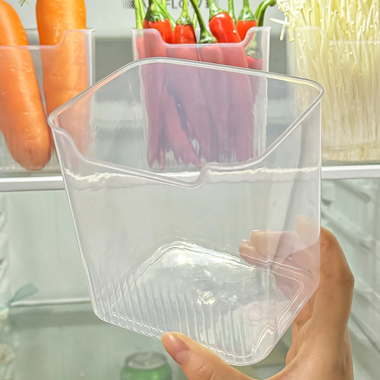 Fridge Side Door Storage Boxes Vegetables Fruits Food Preservation Box Space-Saving Refrigerator Organizers Kitchen Containers