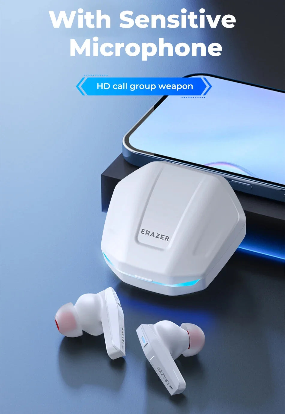 Lenovo ERAZER XT86 Gaming Earphones Bluetooth 5.4 Wireless Earphones Stereo Earphones with Microphone Low Latency GM2 Earphones