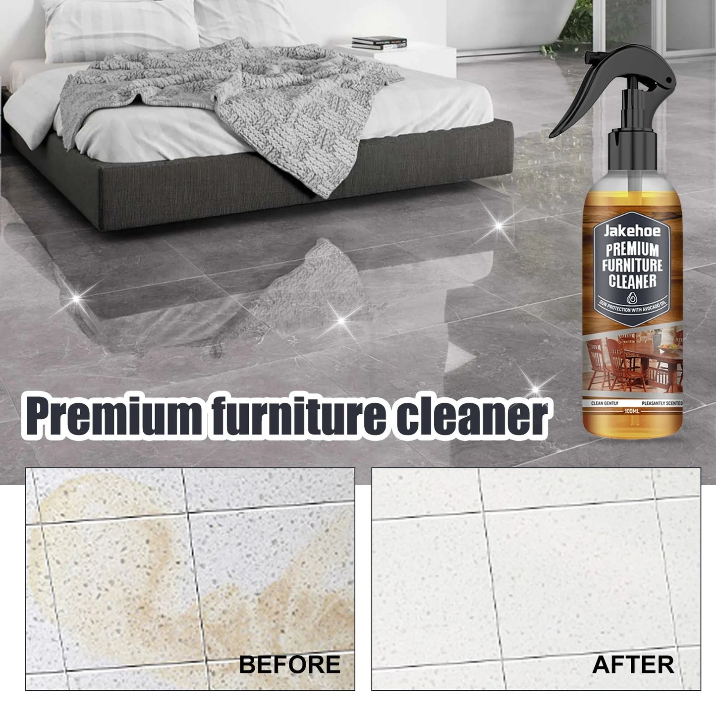 Jakehoe floor cleaner Wood floor marble floor decontamination brightening polishing cleaner