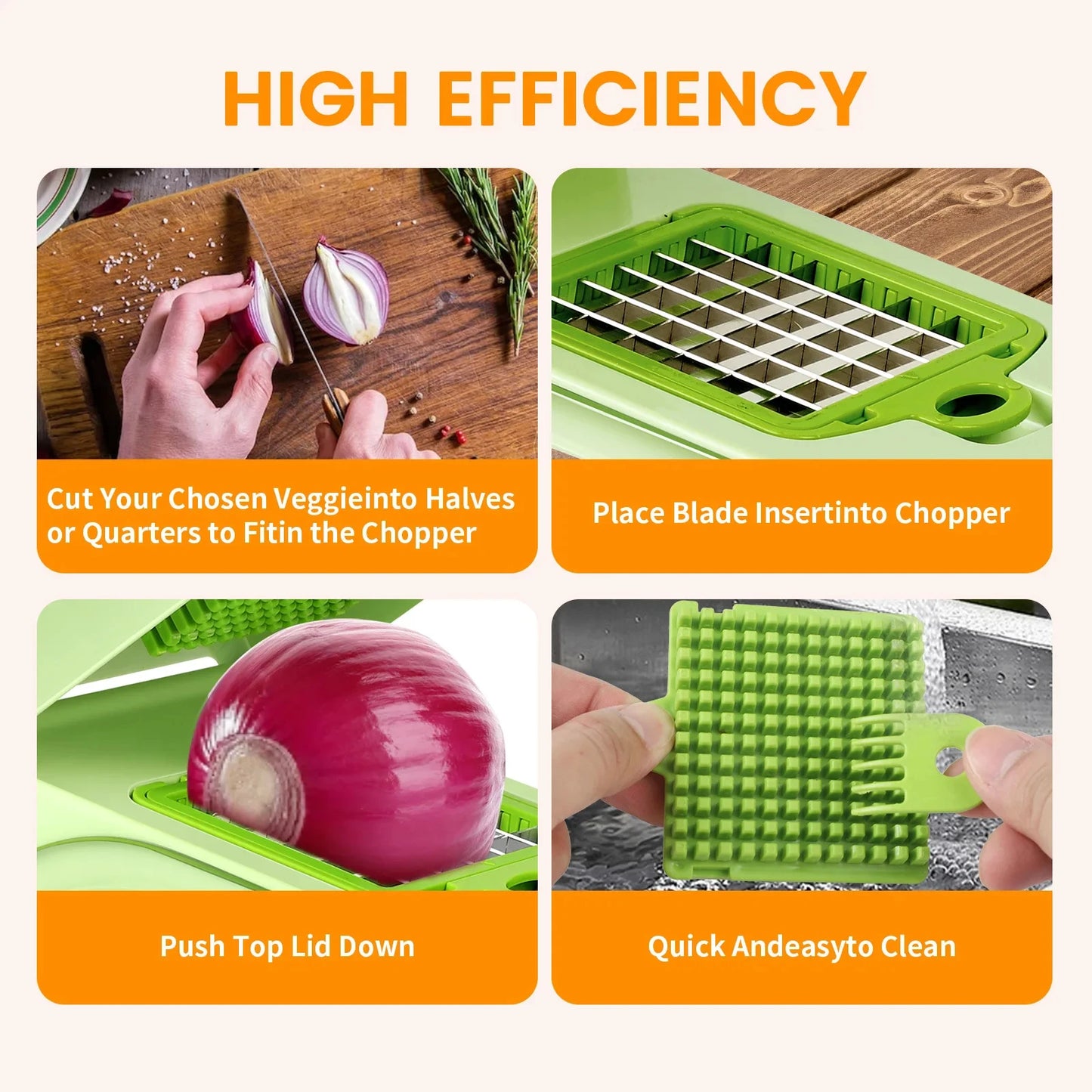 7/17 in 1 Multifunctional Vegetable Chopper - Food Grate Vegetable Slicer Food Dicer Cut Kitchen Items for Cooking & Meal Prep