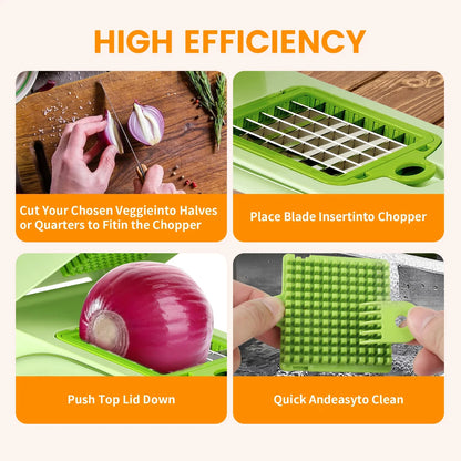 7/17 in 1 Multifunctional Vegetable Chopper - Food Grate Vegetable Slicer Food Dicer Cut Kitchen Items for Cooking & Meal Prep
