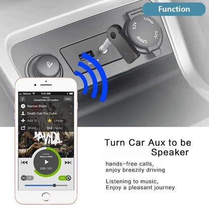 Bluetooth-compatible  Car Adapter 3.5mm AUX Audio Stereo Music Home Wireless Receiver Microphone Receiver