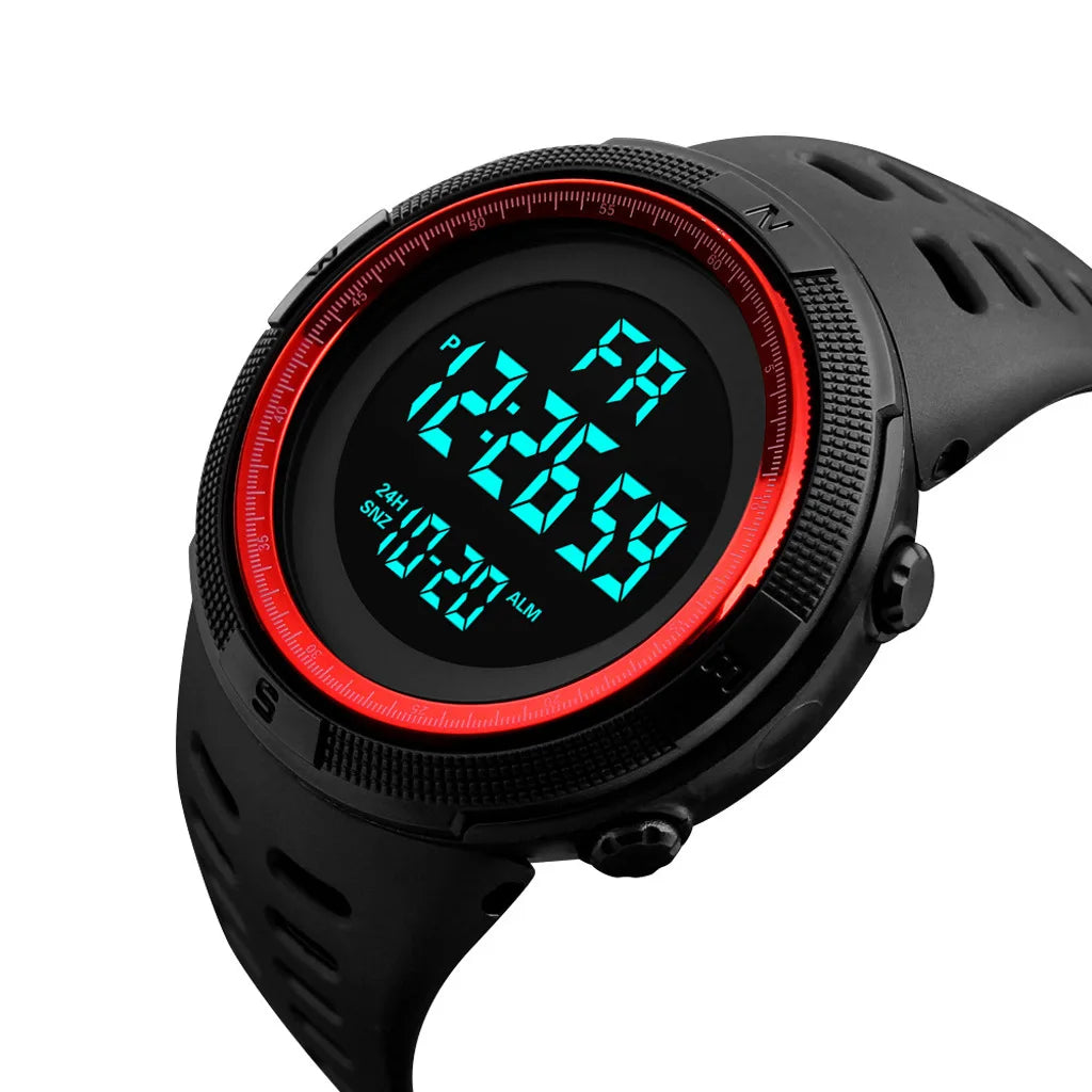 Large dial sports electronic watch, children's multifunctional electronic watch