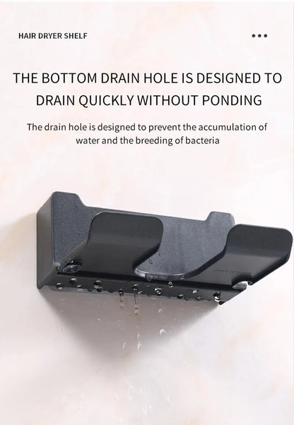 Wall Mounted Hair Dryer Holder for Bathroom Shelf Hair Dryer Storage Rack Plastic Hair Dryer Stand Bathroom Organizer
