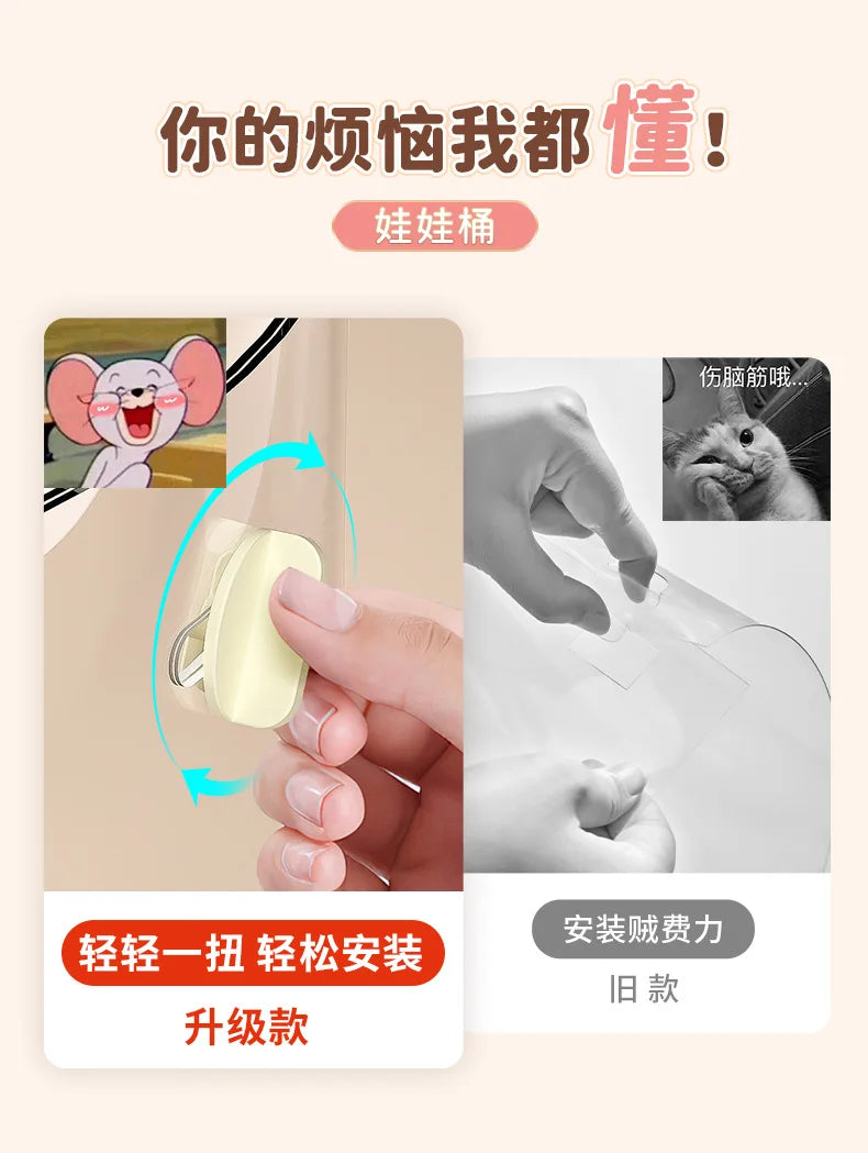 Doll Storage Bucket Transparent Moistureproof Storage Tube for Children's Plush Toys Organizer Home Organization and Storage