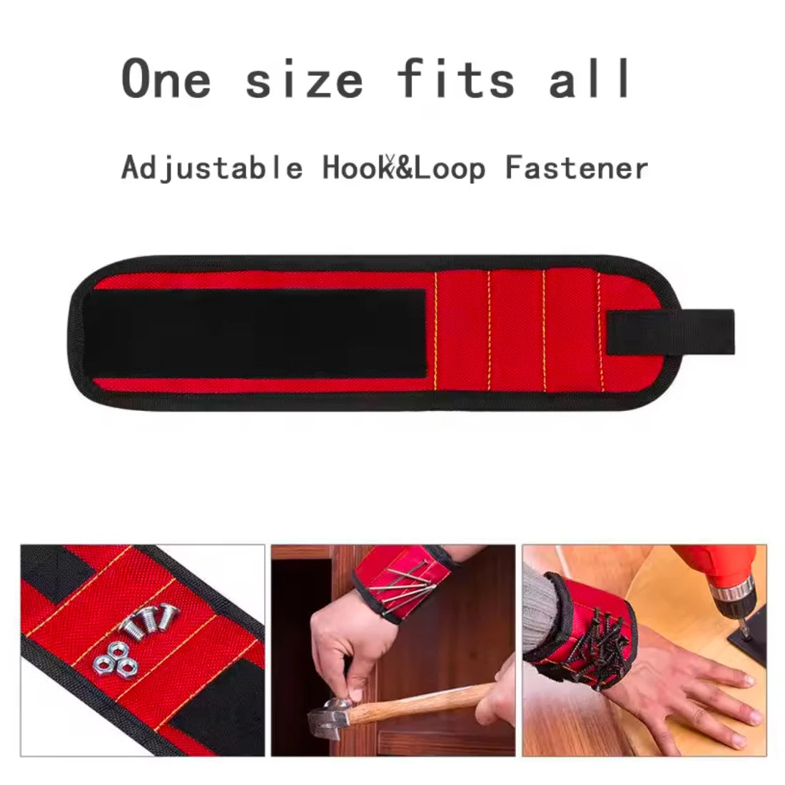 SenNan Magnetic Wristband for Holding Screws Nail Drilling Bits,Wrist Tool Holder Belts with Strong Magnets Gadgets for Unisex