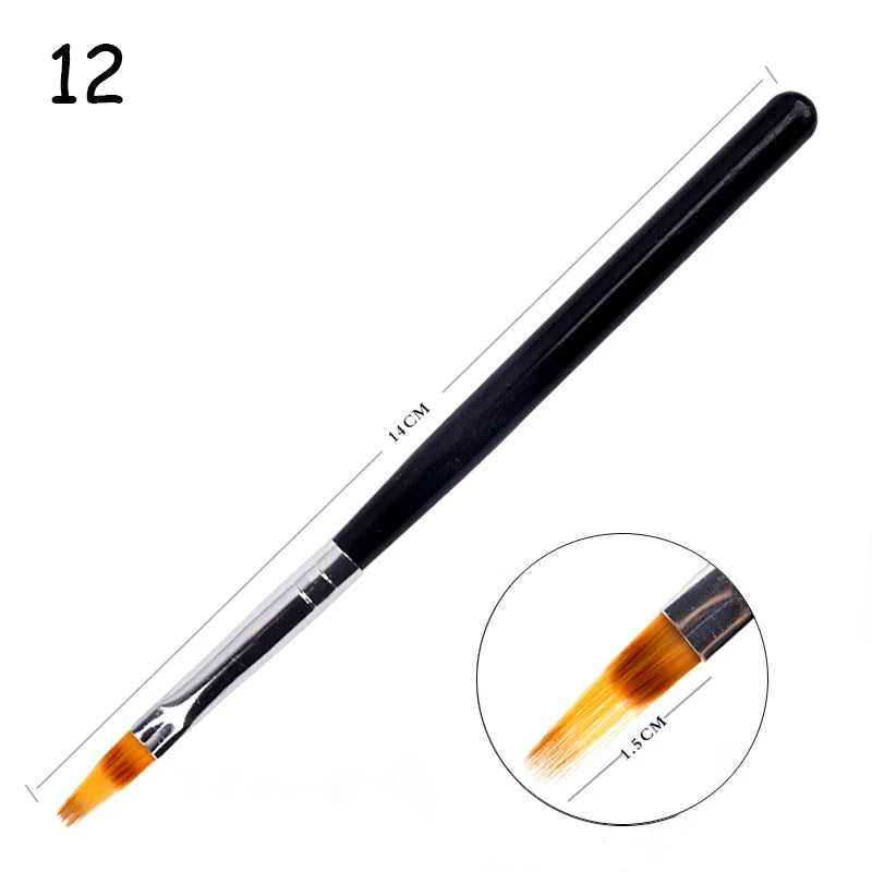 1-9PCS Nails Art Brush Pen 3D Tips Pattern Phototherapy Acrylic UV Gel Extension Builder Coating Painting Pen DIY Manicure Tools