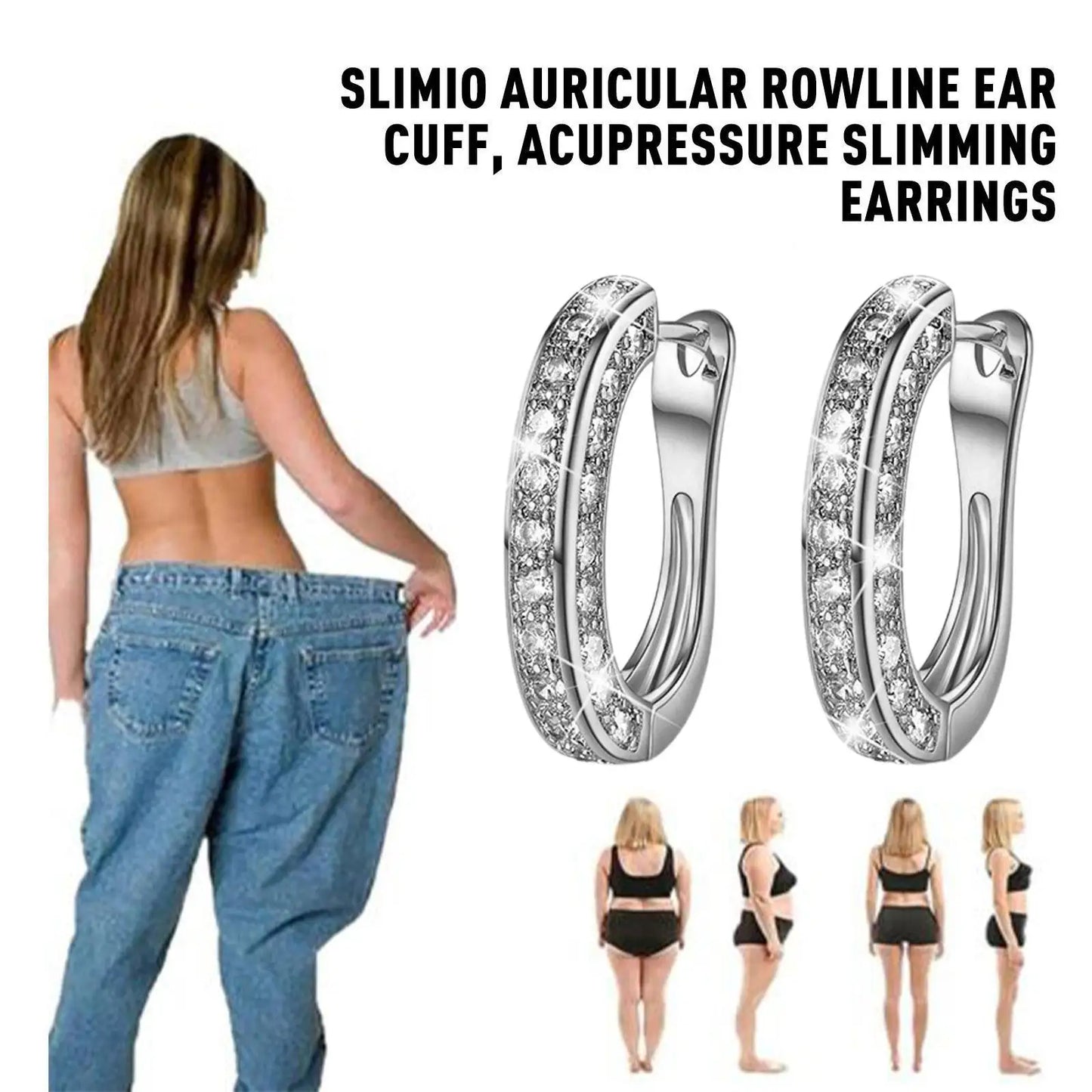 Magnetic Slimming Earrings Women Burning Fat Health Crystal Weight Loss Earrings Zirconia Magnetic Therapy Health Care Slim
