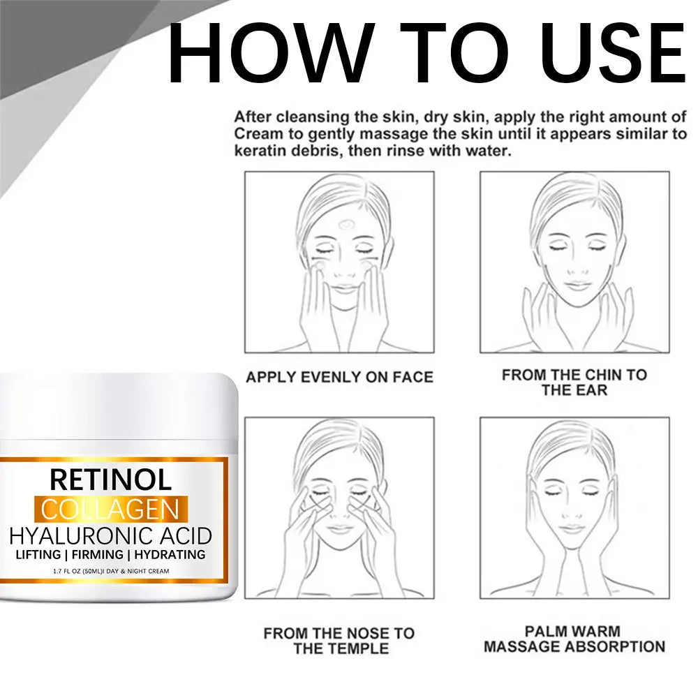 Hyaluronic Acid Retinol Collagen Face Cream Firming Creams Moisturizing Brightening Face Creams Beauty Facial Skin Care Products