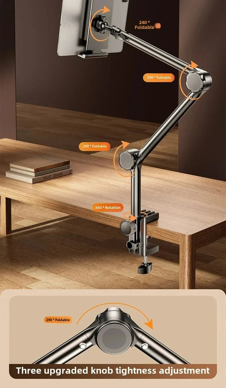 Tablet Holder for Bed Desk IPad Stand with Flexible Metal Arm Rods Tablet Stand For 4-13 inch Android Tablet Xiaomi Poco Bracket