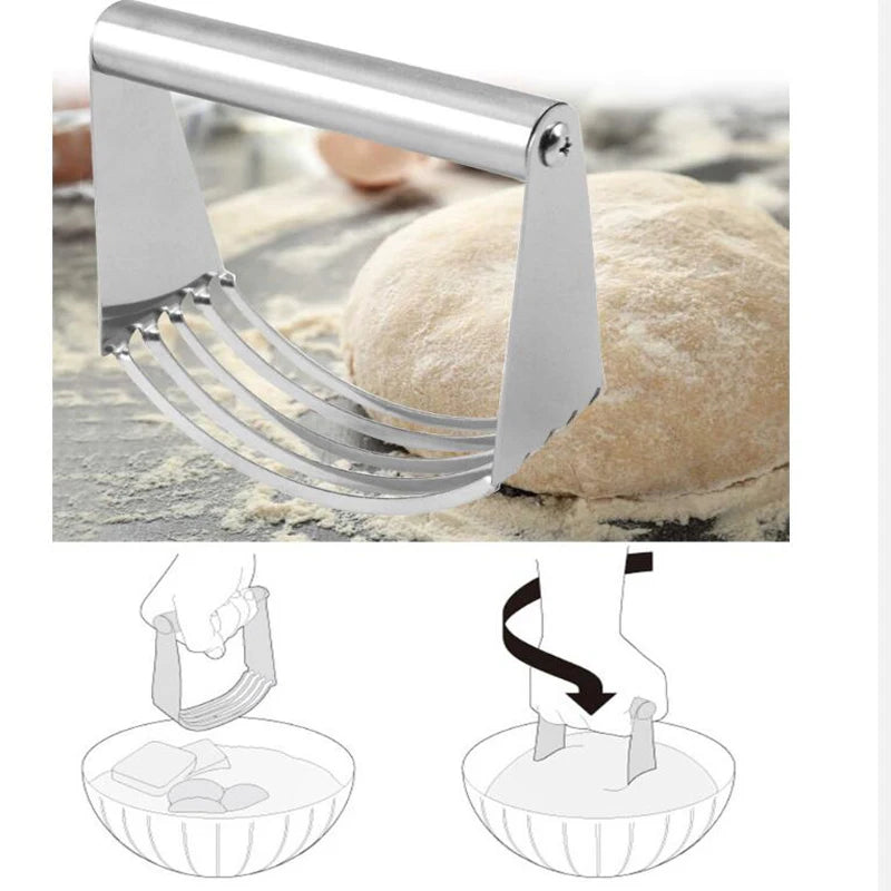 Stainless Steel Dough Blender Manual 5 Blades Flour Mixer Professional Pastry Cutter Dough Blender Kitchen Baking Butter Tool