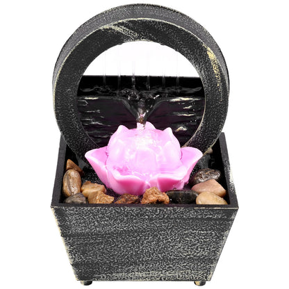 Desktop Water Fountain LED Indoor Decorative Fountain Creative Craft Home Decor Small Waterfall Fountains Zen Meditation Fountai