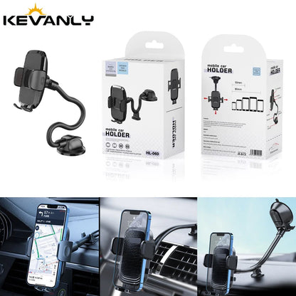 Dashboard Phone Holder for Car【360° Widest View】9in Flexible Long Arm, Universal Handsfree Auto Windshield Air Vent Phone Mount