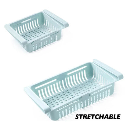 1Pc Adjustable Stretchable Fridge Organizer Drawer Basket Refrigerator Pull-Out Drawers Fresh Spacer Layer Storage Rack