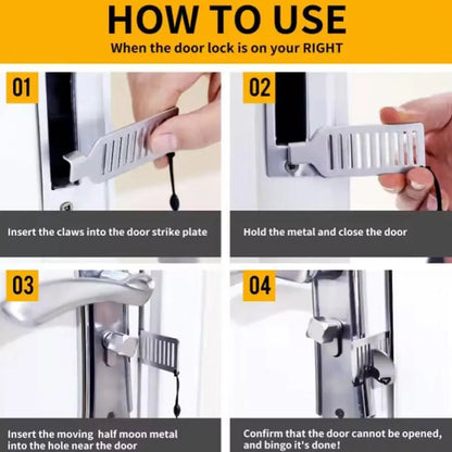 Portable Door Lock Security For Travel Heavy Duty Extra Lock Stoppers For Additional Privacy & Safety In Home Hotel Apartme O5F1