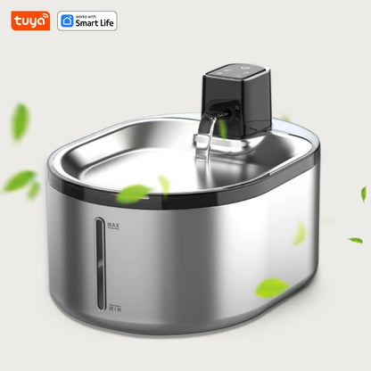 TuyaSmart Cat Fountain Battery Operated,Cat Water FountainSUS304Radar Sensing withMotion Sensor,Ultra Quiet PumpMulti-Filtration