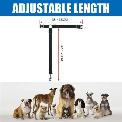 Nylon Safety Belt for Dogs Solid Color Two-in-one Pet Car Seat Belt Leash Adjustable Dog Harness Collar Products Pet Accessories