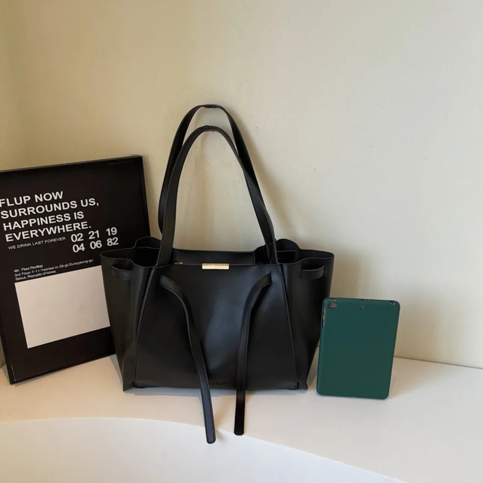 Big Shoulder Hand Commuting Bags for Women Large Capacity Drawstring Bucket Shopping Totes Top-Handle Bag 2025 Latest Handbags