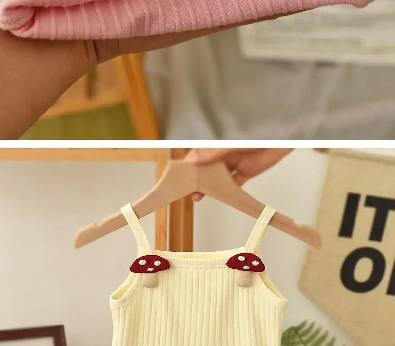 Baby Girls T-shirts  Kids Summer Sleeveless Tops Vest  Girls Cute Halter Tops Tees Children Clothing 1-7 Year Girls Top