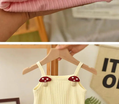 Baby Girls T-shirts  Kids Summer Sleeveless Tops Vest  Girls Cute Halter Tops Tees Children Clothing 1-7 Year Girls Top