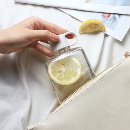 Water Botlte Flat Bpa Free Sport Clear Plastic Crystal Drinks Kettle Notebook Milk Juice Transparent Drinkware Birthday Gift