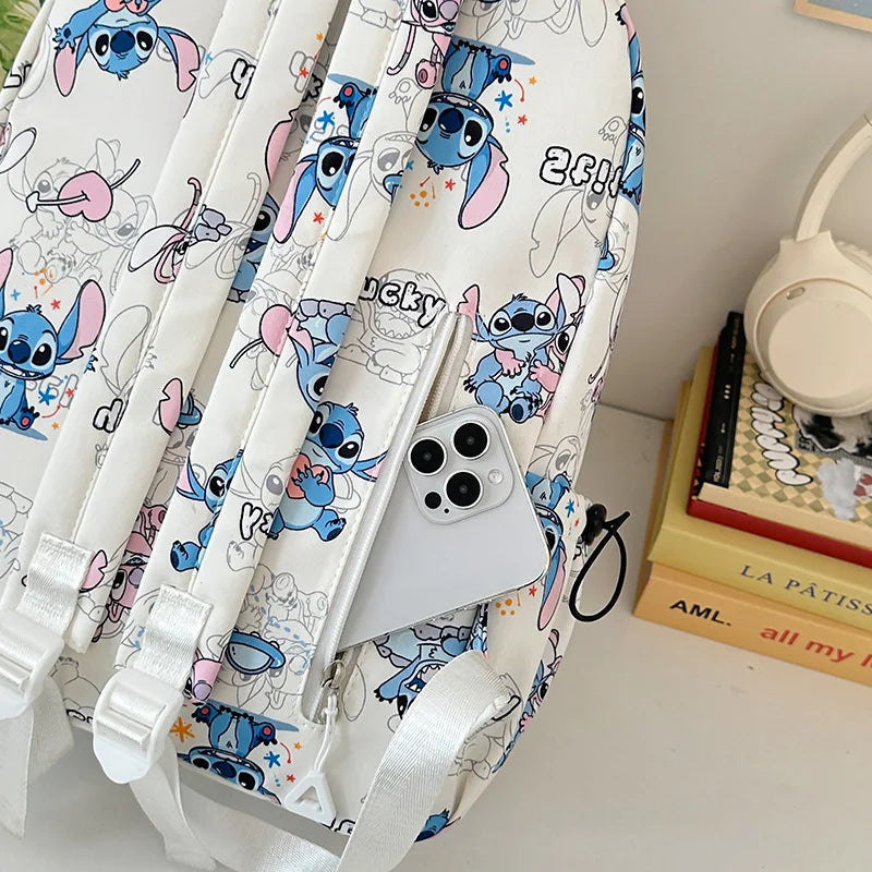 New Student Backpacks Stitch Printed Schoolbags Trendy Backpacks Large-capacity Lightweight Student Casual Bags Anime Schoolbags