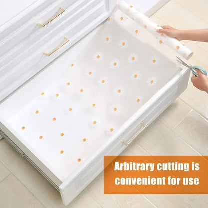 Non-Slip Drawer Mat Thicken Flower Pattern Shelf Cover Liners Waterproof Cabinet Pads EVA Placemat Table Fridge Pad Desk Covers
