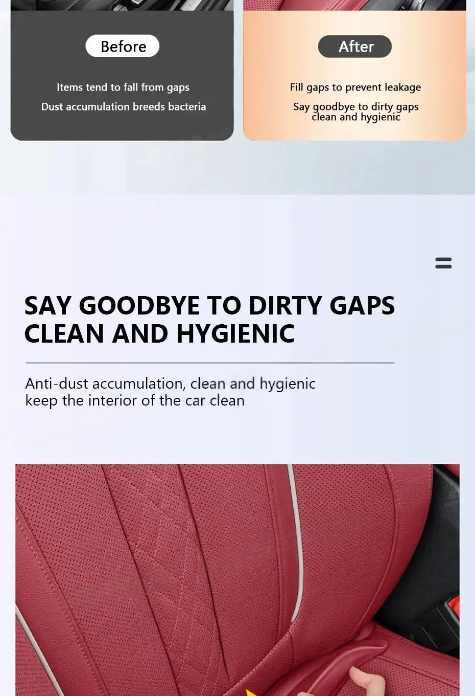 Car Seat Gap Filler Universal Flexible Back Seat Gap Protector For Seat Bottom Crevice Filler Auto Interior Decro Strip