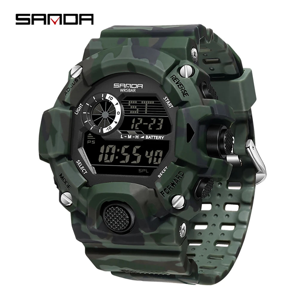 SANDA 2183 Fashion Military Student Electronic Watch Multi functional Timer Waterproof LED Student Electronic Digital Watch