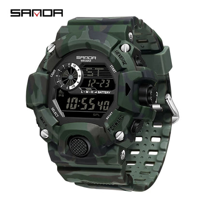 SANDA 2183 Fashion Military Student Electronic Watch Multi functional Timer Waterproof LED Student Electronic Digital Watch