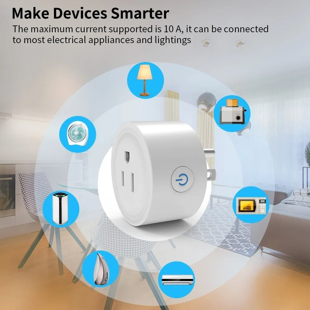 Remote Voice Control Smart Plug 110-240V US Plug Smart Plug Outlet Power Monitoring 10A/16A/20A Smart Wifi Socket Scene Linkage