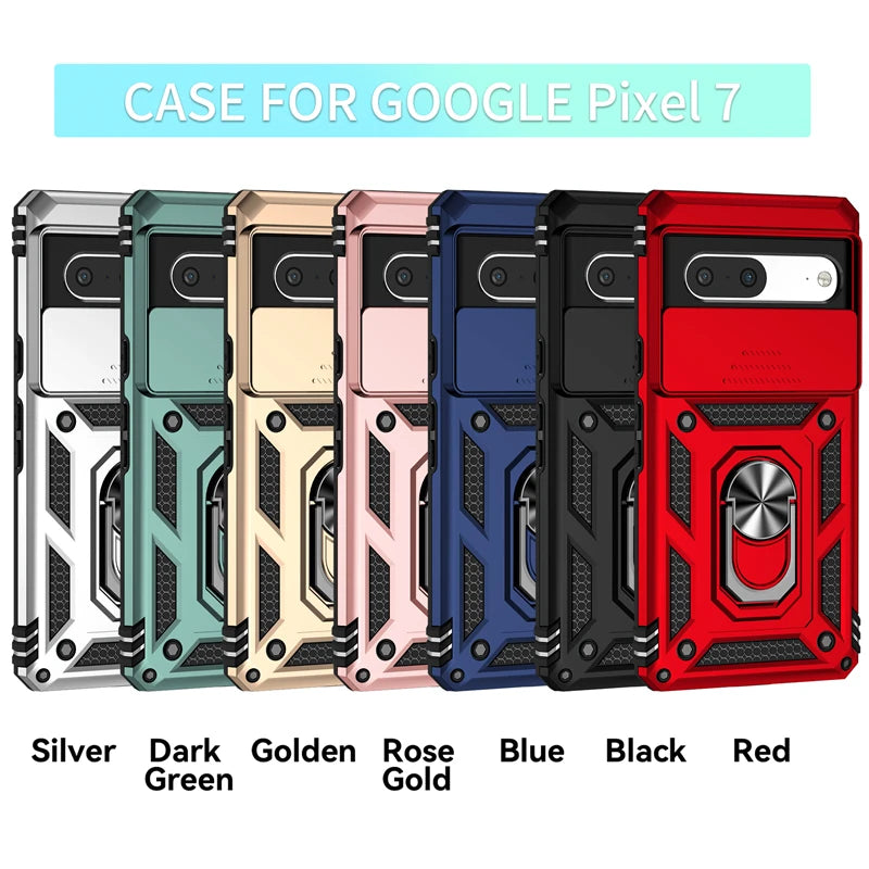 Full Cover For Google Pixel 7 Case For Google Pixel 7 6A 7A 8 Pro Push Window Magnetic Phone Holder Case For Google Pixel 7 Case