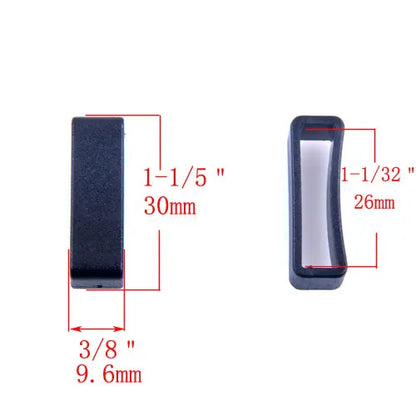 10pcs/pack Plastic Belt Loop Keeper Square Loop Leather Belt Buckle Harness Backpack Straps Black