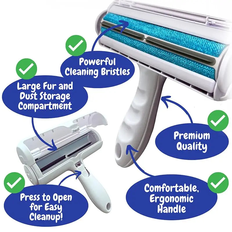 Pet Hair Remover Roller Reusable Lint Roller Dog Cat Fur Remover Portable Pets Hair Removal Cleaning Tool Hairs Scraper for Home