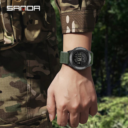 SANDA 2198 Single Monitor Male Student Electronic Watch Multifunctional Waterproof sports Student Electronic Watch 2025