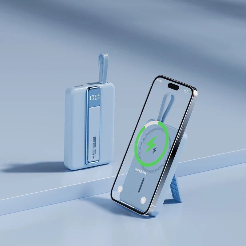 10000mAh Original Powerbank With Cable Magnetic Power Bank Wireless Fast Charger For iPhone Backup Battery For Magsafe with Gift