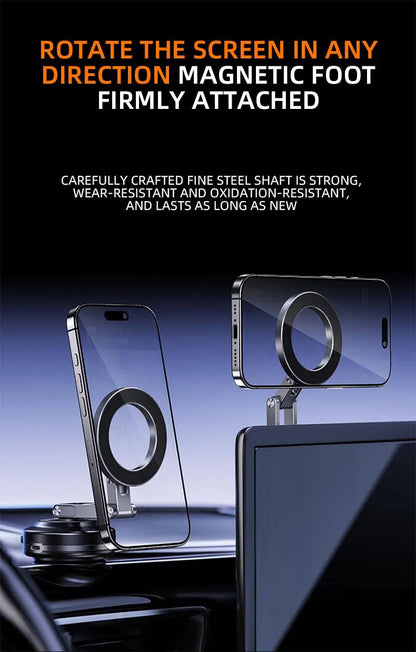 Magnetic Car Mobile Phone Holder Mount Foldable 360 Degree Rotating Vacuum Adsorption Smartphone Holder Multifunction