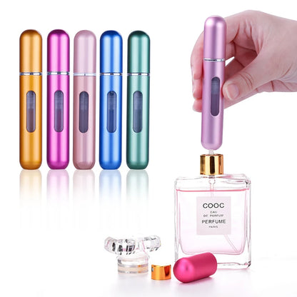 Portable Travel 5ml Bottom Charge Perfume Refillable Bottle Liquid Container For Cosmetics Spray Bottling Dispenser Press Head