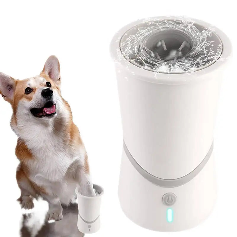 Waterproof Electric Pet Paw Cleaner USB Rechargeable with Massage Bristles Mud Snow Dirt Remover Cup for Small Medium Sized Dogs