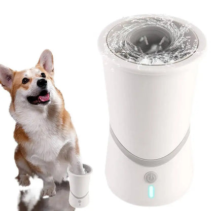 Waterproof Electric Pet Paw Cleaner USB Rechargeable with Massage Bristles Mud Snow Dirt Remover Cup for Small Medium Sized Dogs