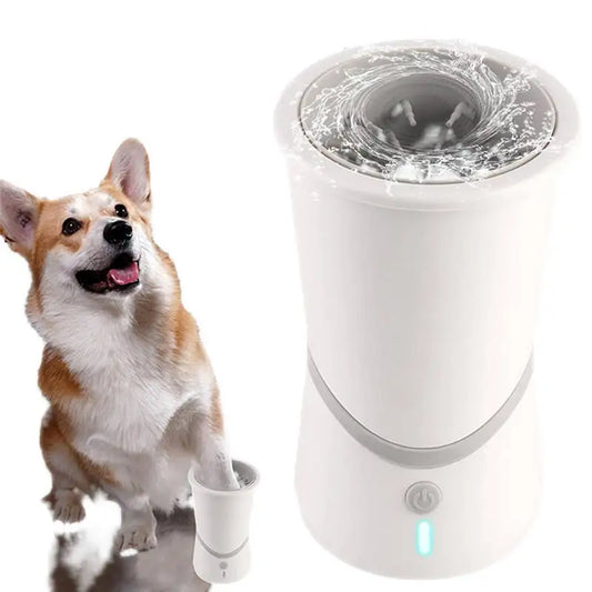 Waterproof Electric Pet Paw Cleaner USB Rechargeable with Massage Bristles Mud Snow Dirt Remover Cup for Small Medium Sized Dogs